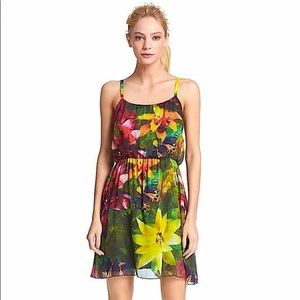 Alice & Olivia tropical print slip dress